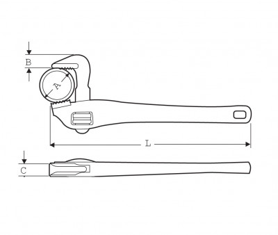 Алюминиевый газовый ключ OFFSET ALUDUR 14”