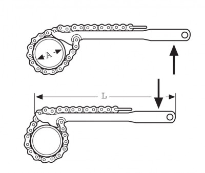 Двухсторонний цепной ключ 4” R/L
