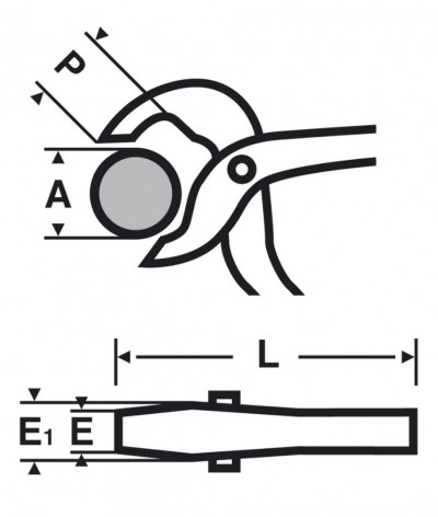 Ключ газовый, S-образные губки, 1.1/2 дюйм